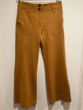 Anthropologie Wide-Leg Trousers in Mustard Brown